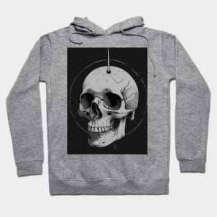 Monochrome Illustration of Skull Hoodie